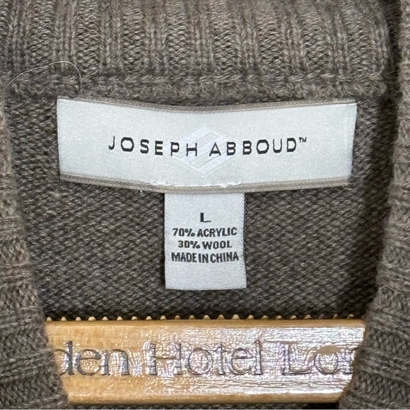 Joseph Abboud Heather brown Wool blend full zip cardigan. Men’s Large - Picture 4 of 7